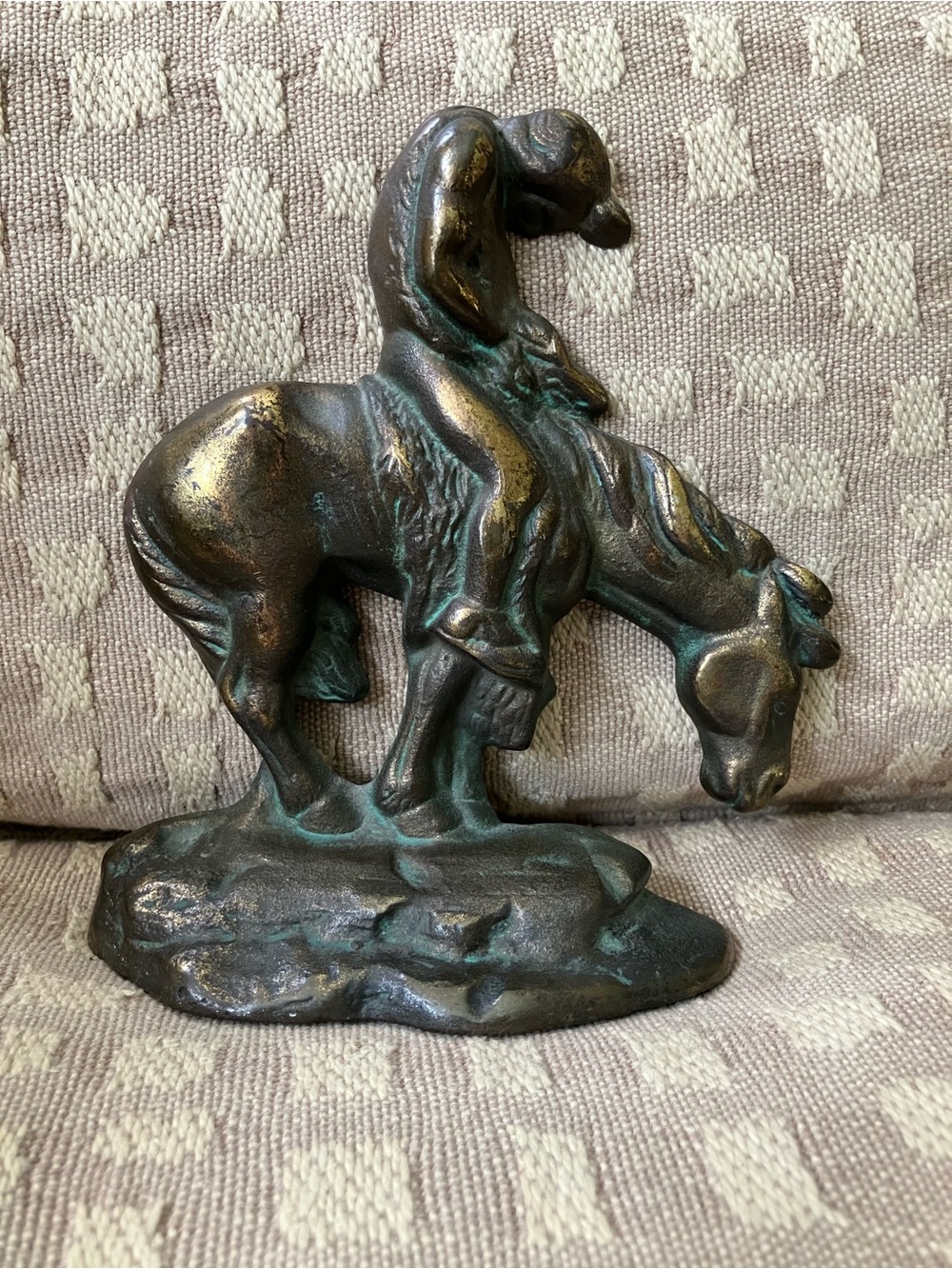 Vintage “End of the Trail” cast metal bookend or doorstop